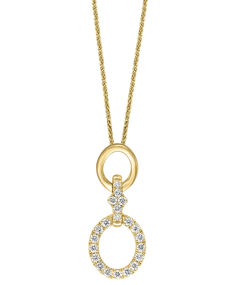Diamond Oval Link 18" Pendant Necklace (1/2 ct. t.w.) in 14k Yellow Gold
