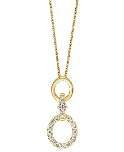 Diamond Oval Link 18" Pendant Necklace (1/2 ct. t.w.) in 14k Yellow Gold