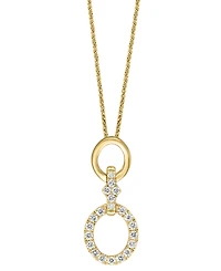 Diamond Oval Link 18" Pendant Necklace (1/2 ct. t.w.) in 14k Yellow Gold
