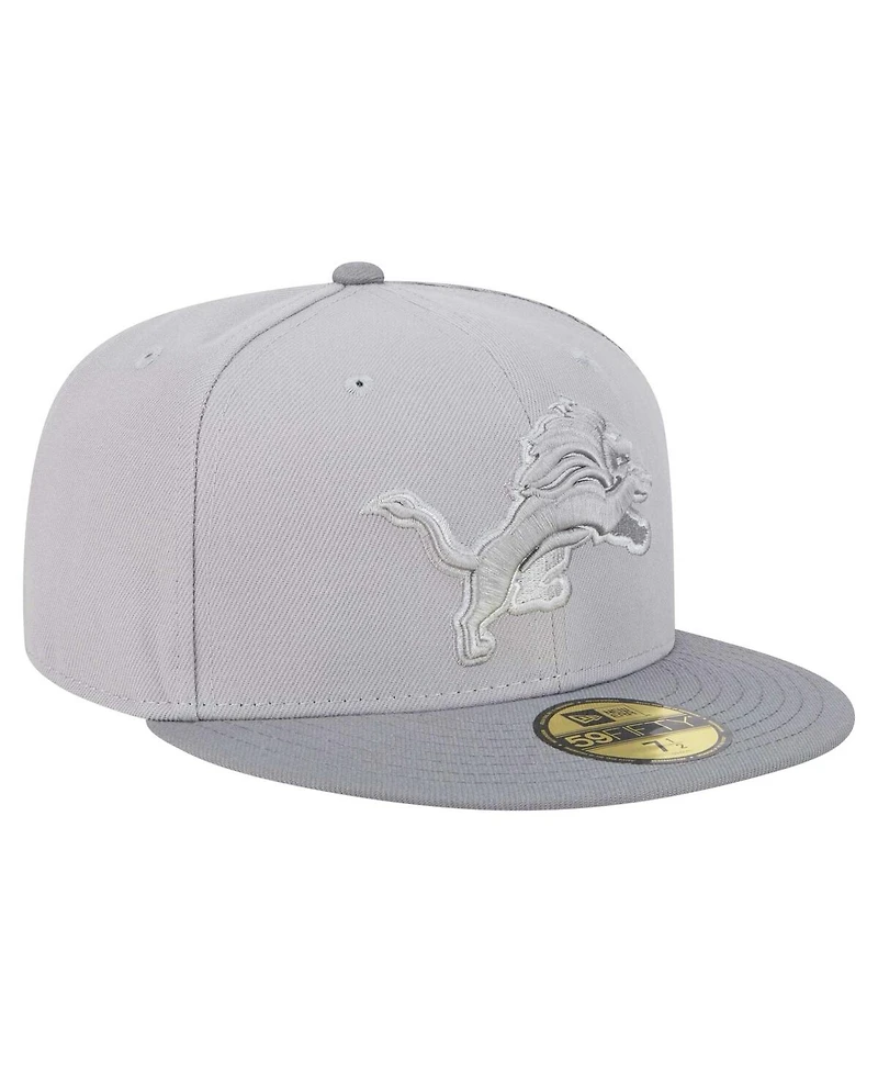 New Era Men's Gray/Graphite Detroit Lions Iron Cloud 59FIFTY Fitted Hat