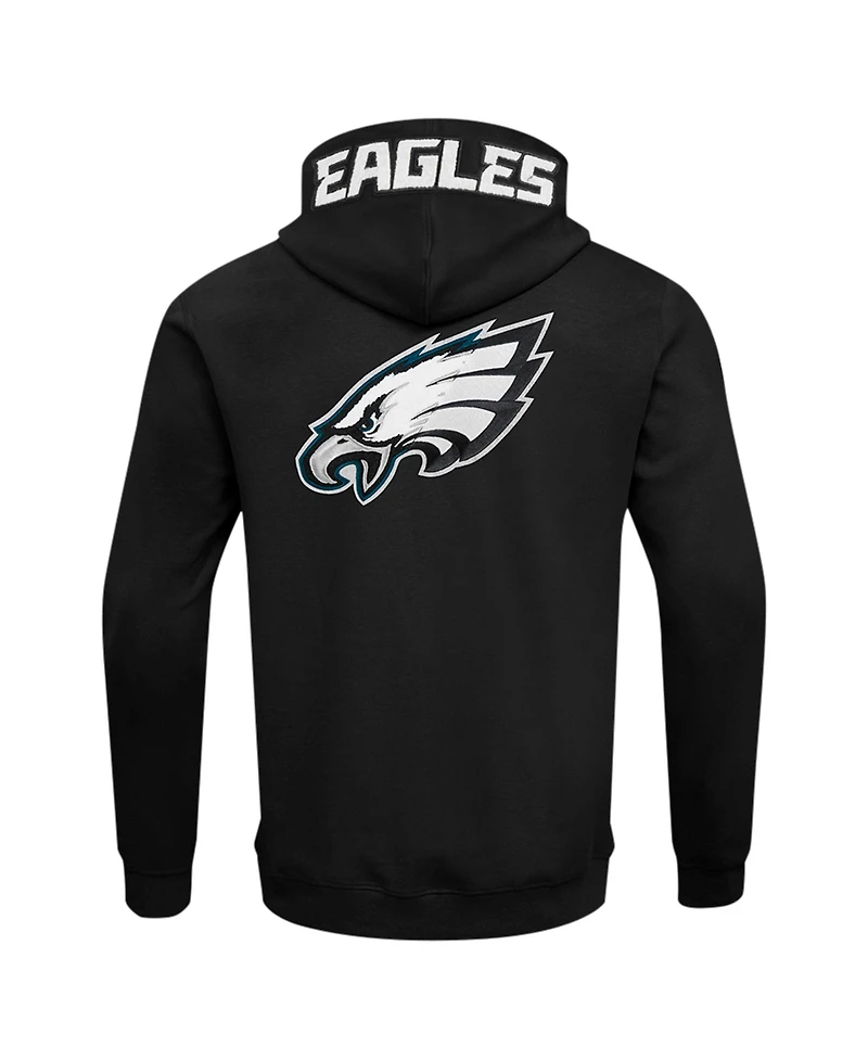 Pro Standard Men's Black Philadelphia Eagles Split Logo Double Knit Full-Zip Hoodie
