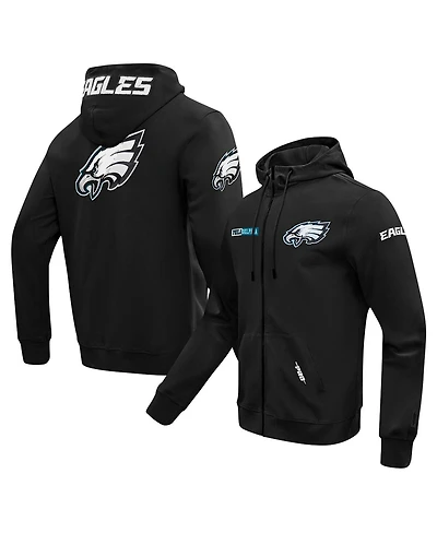 Pro Standard Men's Black Philadelphia Eagles Split Logo Double Knit Full-Zip Hoodie