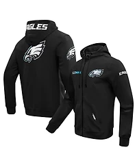 Pro Standard Men's Black Philadelphia Eagles Split Logo Double Knit Full-Zip Hoodie