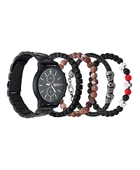 American Exchange Men's Matte Black Metal Alloy Analog Watch, 44mm