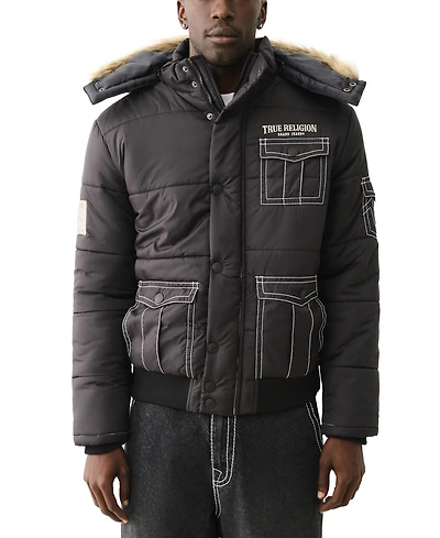 True Religion Men's Big T Convertible Puffer Jacket
