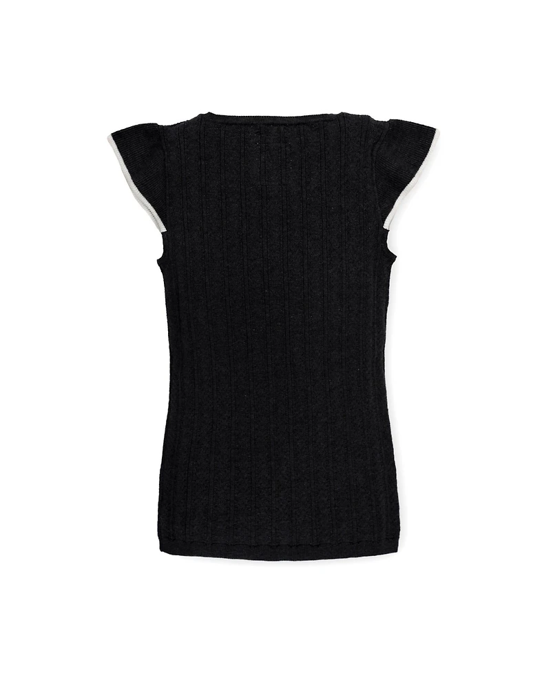 Hope & Henry Women's Flutter Sleeve Sweater Top