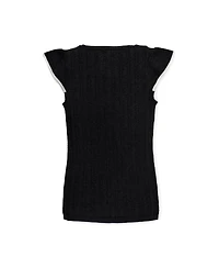 Hope & Henry Women's Flutter Sleeve Sweater Top