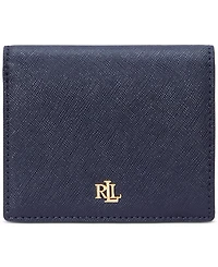 Lauren Ralph Crosshatch Leather Compact Wallet