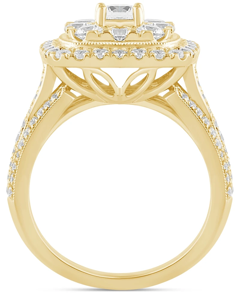 Diamond Cluster Engagement Ring (2 ct. t.w.) in 14k Yellow Gold