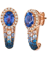 Le Vian Multi-Gemstone (2-1/10 ct. t.w.) & Nude Diamond (1/4 ct. t.w.) Ombre Drop Earrings in 14k Rose Gold