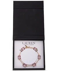 Lauren Ralph Gold-Tone Square Stone Flex Bracelet