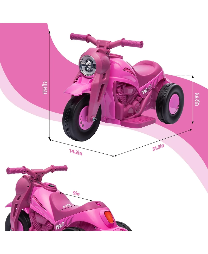 Qaba Ride on Motorcycle, 6V Bubble Car w/ Music