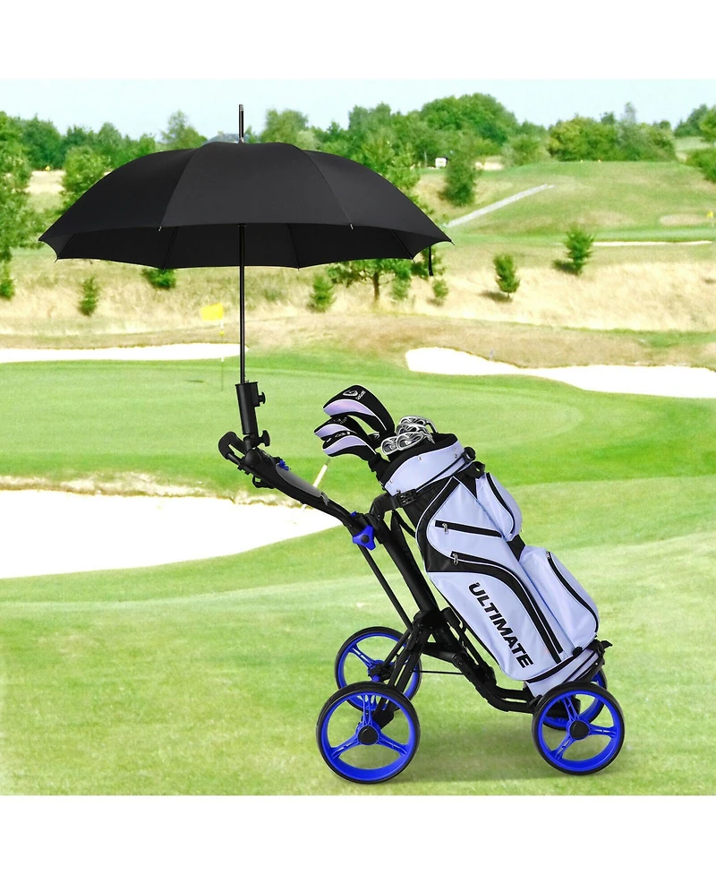Gymax 4 Wheels Folding Golf Push Cart W/ Adjustable Handle Foot Brake