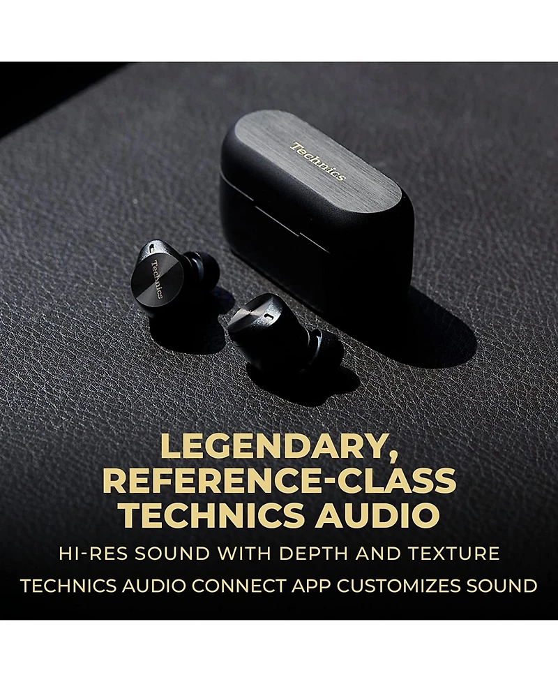 Technics Premium Hi-Fi True Wireless Bluetooth Earbuds with Advanced Noise Cancelling, 3 Device Multipoint Connectivity, Wireless Charging, Hi-Res Aud