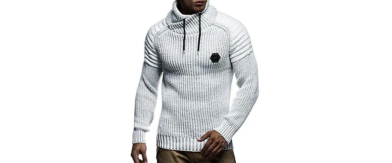 Leif Nelson Men's Knitted Winter Pullover with Shawl Collar Sweater Hoodie Sweatshirt Slim Fit Long Sleeve