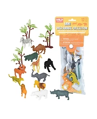 Wild Republic Polybag Mini Wild Animal Figurines, 12 Pieces