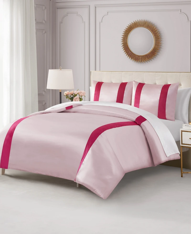 Juicy Couture Velvet Stripe on Satin 3-Pc. Duvet Cover Set, King