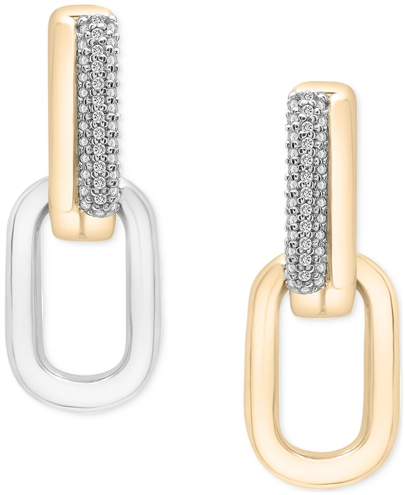 Audrey by Aurate Diamond Link Dangle Hoop Earrings (1/6 ct. t.w.) in Gold Vermeil & Sterling Silver, Exclusively at Macy's