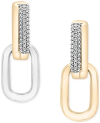 Audrey by Aurate Diamond Link Dangle Hoop Earrings (1/6 ct. t.w.) in Gold Vermeil & Sterling Silver, Exclusively at Macy's