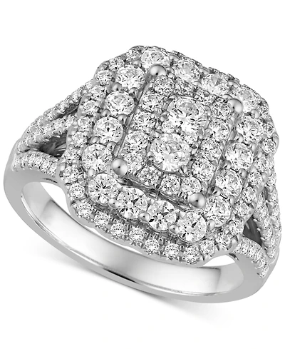 Diamond Cluster Engagement Ring (1-3/4 ct. t.w) in 14k White Gold
