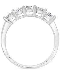 Cubic Zirconia Mixed Cut Quad Cluster Bridal Set Sterling Silver