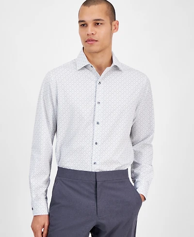Alfani Men's Yvan Round-Print Dress Shirt, Exclusively at Macy's