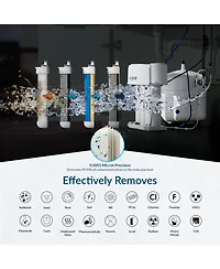 Aquasure Premier Advanced Series | 4-Stage Reverse Osmosis Water Filtration System with Brushed Nickel Faucet, 75 Gpd