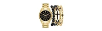 American Exchange Men's Quartz Shiny Gold Tone Metal Watch, 44.8mm