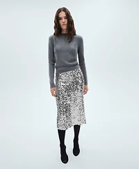 Mango Women's Sequin Midi Skirt