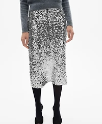 Mango Women's Sequin Midi Skirt