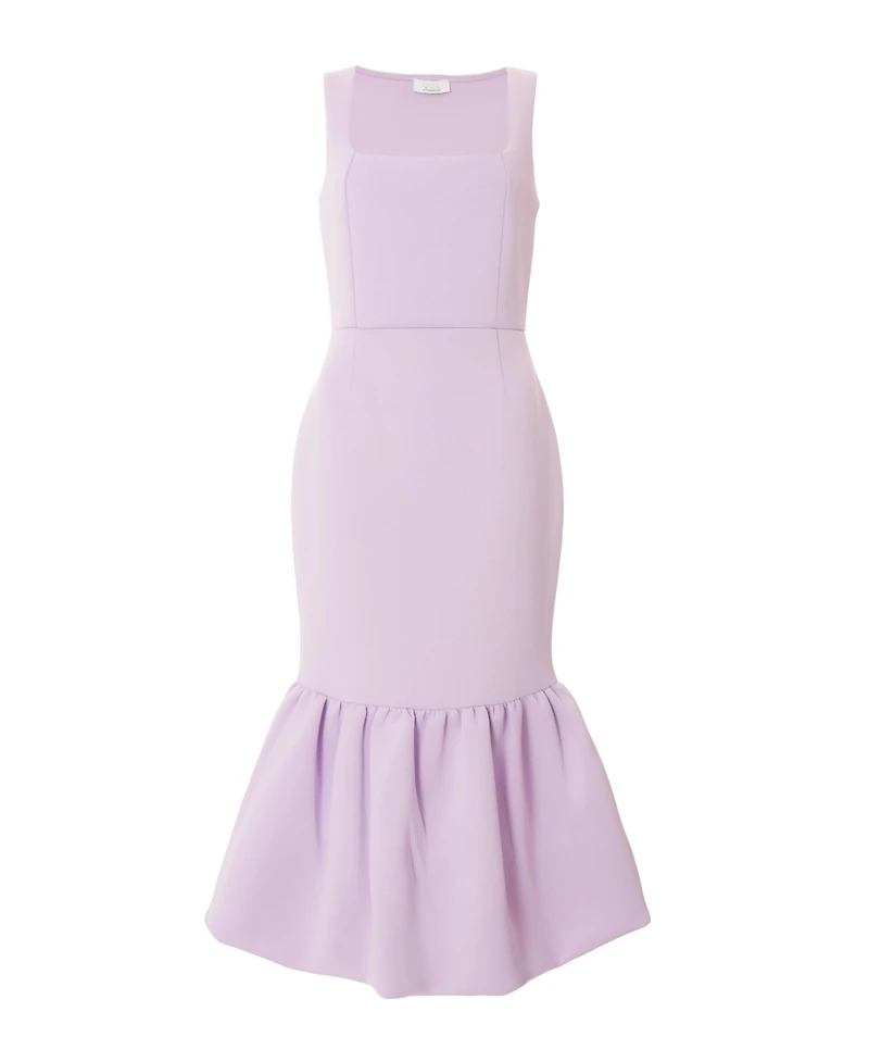 Quiz Women's Scuba Foam Square Neck Bubble Hem Maxi Dress
