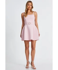 Quiz Women's Bonded Scuba Pearl Buckle Mini Dress