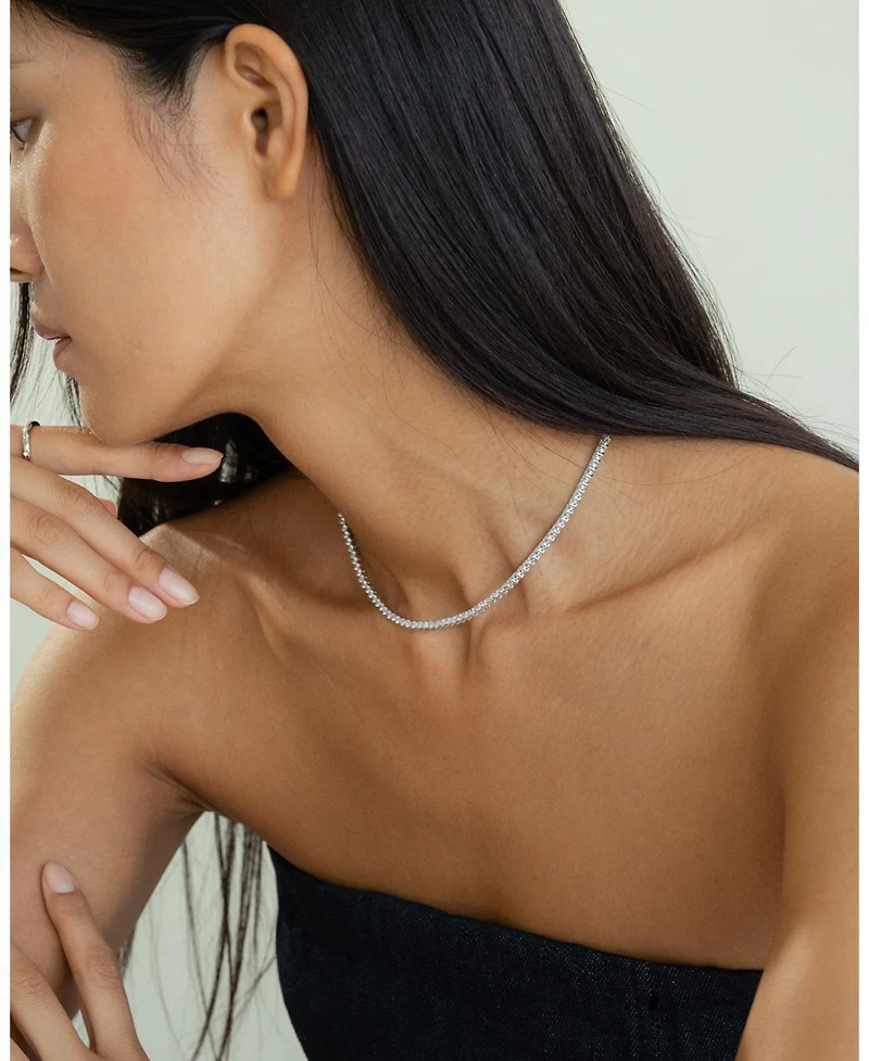 Sterling Silver Beatrice Tennis Necklace – Elegant Sparkle, Trending for Summer