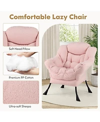 Gouun Modern Accent Chair with Folding Footrest and Head Pillow