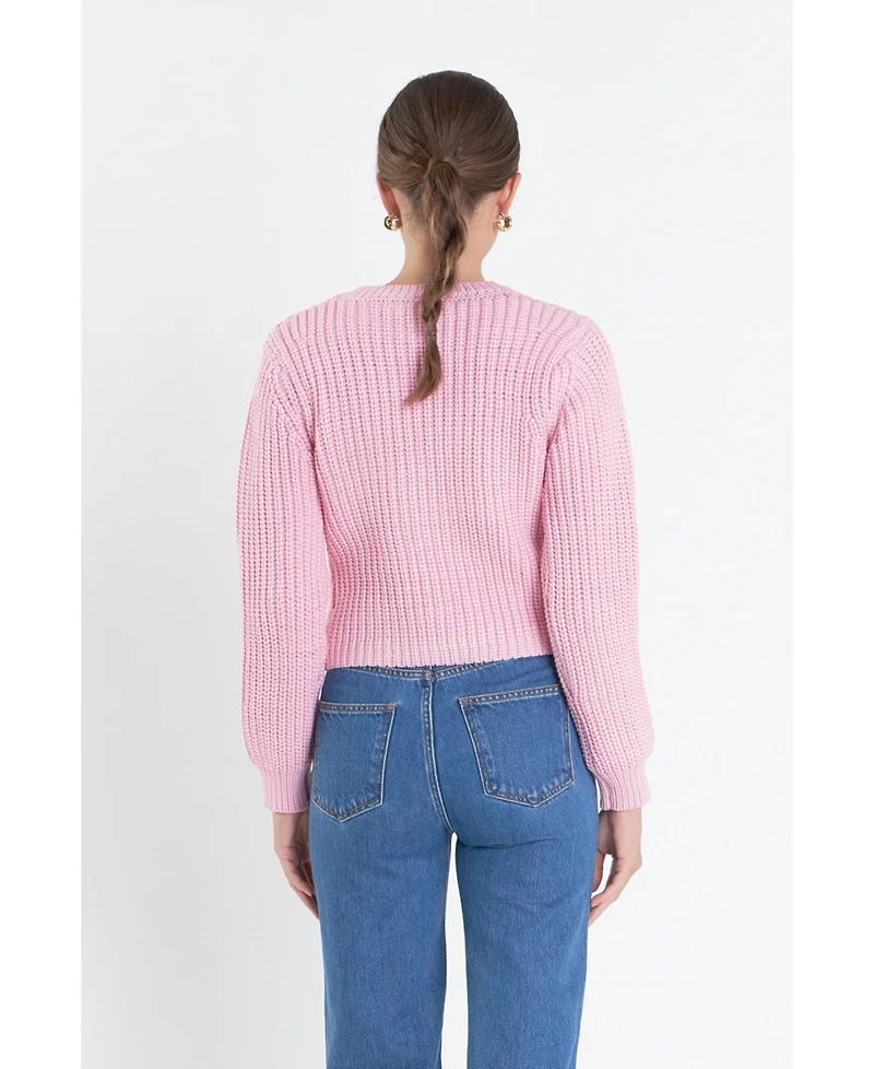 English Factory Women's Round-neck Knit Sweater