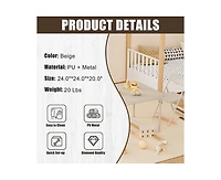 Boys and Girls Folding Table and Chairs Set of 3, Portable Table and Chair with Pu Soft Cushion, No Installation Required, Suitable for Eating