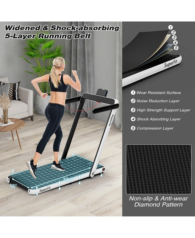 Gymax Motorized Treadmill Folding Under Desk Electric w/ App