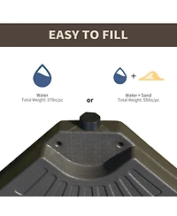 Outsunny Outdoor Patio Cantilever Umbrella Base Weight w/ Build-In Carry Handles