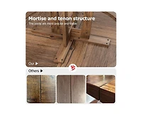 gaomon 47 Inches Wood Round Dining Table, Round Dining Table for 4, Round Kitchen Table, Farmhouse Dinner Table with Wooden Top and Sturty Legs for Di