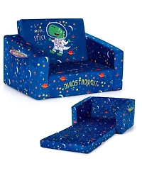 Gouun 2-in-1 Convertible Kids Sofa with Velvet Fabric
