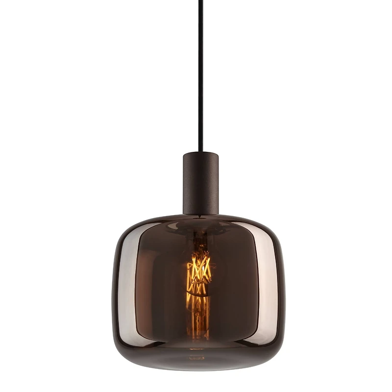 Possini Euro Design Janna 7 1/2" Modern Pendant Ceiling Light Fixture Dining Room Over Table Matte Coffee Finish Espresso Glass Mini
