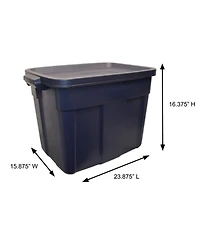 Rubbermaid 18 Gallon Stackable Storage Container, Dark Indigo Metallic (6 Pack