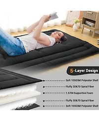 gaomon Japanese Floor Mattress Full, Foldable Futon, Thick Sleeping Pad & Portable Camping Mattress, for Living Room Guest