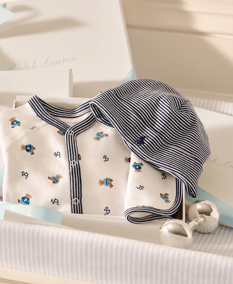 Polo Ralph Lauren Baby Boys Bear Cotton Footed Coverall