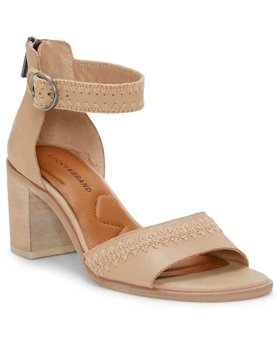 Lucky Brand Women's Shivona Whipstitch Block-Heel Dress Sandals