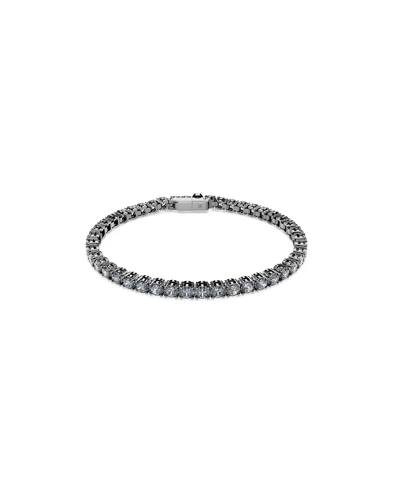 Swarovski Round Cut Ruthenium Plated Matrix Tennis Bracelet