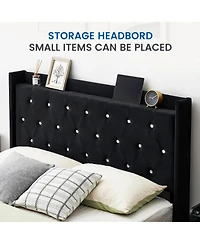 gaomon Queen Size Floating Bed Frame with Led Lights