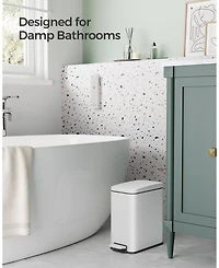 1.3 Gallon Small Bathroom Trash Can with Lid for Compact Waste Storage