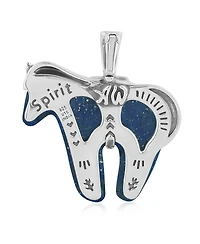 American West Jewelry Sterling Silver Lapis Gemstone Spirit Horse Pendant Enhancer