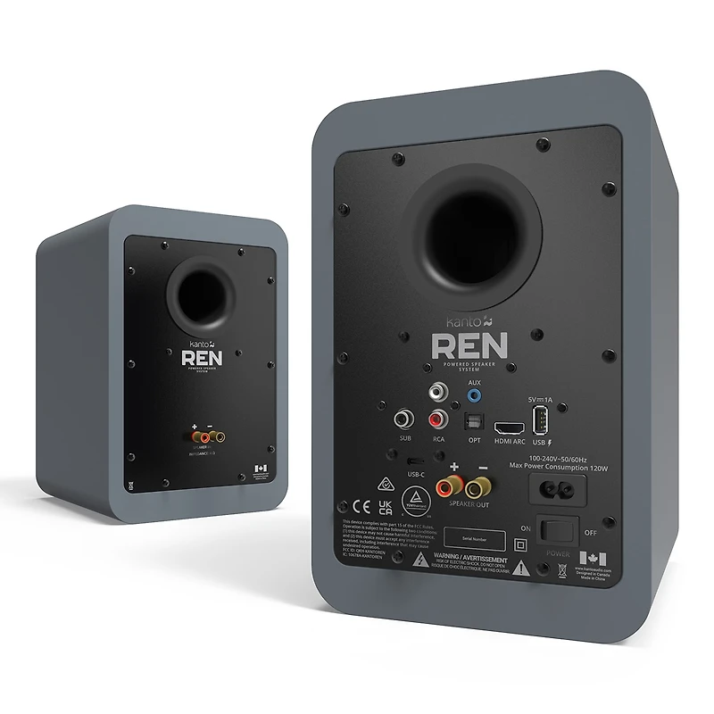 Kanto Ren Powered Bluetooth Bookshelf Speakers - Pair